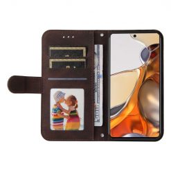Kryty na mobil | Knižkové puzdro Skin Feel case hnedé – Xiaomi 11T / 11T Pro | Kryty na mobil