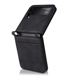 Kryty na mobil | Kryt Retro Leather čierny – Samsung Galaxy Z Flip 3 | Kryty na mobil