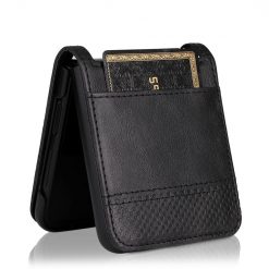 Kryty na mobil | Kryt Retro Leather čierny – Samsung Galaxy Z Flip 3 | Kryty na mobil