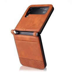 Kryty na mobil | Kryt Retro Leather hnedý – Samsung Galaxy Z Flip 3 | Kryty na mobil