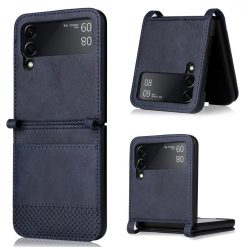 Kryty na mobil | Kryt Retro Leather modrý – Samsung Galaxy Z Flip 3 | Kryty na mobil