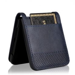 Kryty na mobil | Kryt Retro Leather modrý – Samsung Galaxy Z Flip 3 | Kryty na mobil