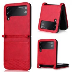 Kryty na mobil | Kryt Retro Leather červený – Samsung Galaxy Z Flip 3 | Kryty na mobil