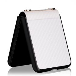 Kryty na mobil | Kryt Carbon Fiber biely – Samsung Galaxy Z Flip 3 | Kryty na mobil