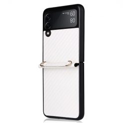 Kryty na mobil | Kryt Carbon Fiber biely – Samsung Galaxy Z Flip 3 | Kryty na mobil