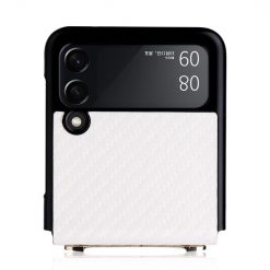 Kryty na mobil | Kryt Carbon Fiber biely – Samsung Galaxy Z Flip 3 | Kryty na mobil