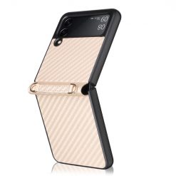 Kryty na mobil | Kryt Carbon Fiber zlatý – Samsung Galaxy Z Flip 3 | Kryty na mobil
