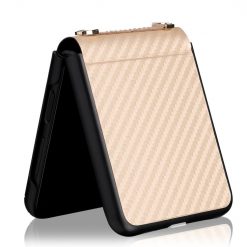 Kryty na mobil | Kryt Carbon Fiber zlatý – Samsung Galaxy Z Flip 3 | Kryty na mobil