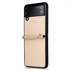 Kryty na mobil | Kryt Carbon Fiber zlatý – Samsung Galaxy Z Flip 3 | Kryty na mobil