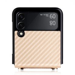 Kryty na mobil | Kryt Carbon Fiber zlatý – Samsung Galaxy Z Flip 3 | Kryty na mobil
