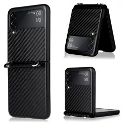 Kryty na mobil | Kryt Carbon Fiber čierny – Samsung Galaxy Z Flip 3 | Kryty na mobil