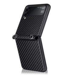Kryty na mobil | Kryt Carbon Fiber čierny – Samsung Galaxy Z Flip 3 | Kryty na mobil