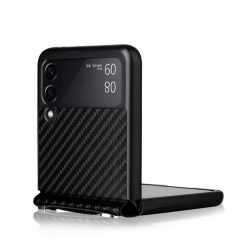 Kryty na mobil | Kryt Carbon Fiber čierny – Samsung Galaxy Z Flip 3 | Kryty na mobil