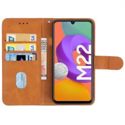 Kryty na mobil | Knižkové puzdro Splashy case hnedé – Samsung Galaxy M22 / A22 (4G) | Kryty na mobil