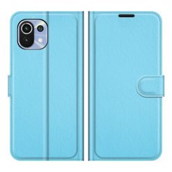 Kryty na mobil | Peňaženkové puzdro Litchi modré – Xiaomi Mi 11 Lite | Kryty na mobil