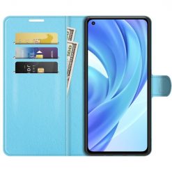 Kryty na mobil | Peňaženkové puzdro Litchi modré – Xiaomi Mi 11 Lite | Kryty na mobil