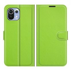 Kryty na mobil | Peňaženkové puzdro Litchi limetkové – Xiaomi Mi 11 Lite | Kryty na mobil
