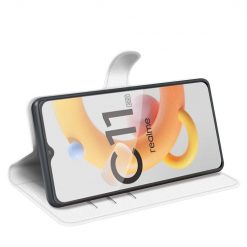Kryty na mobil | Peňaženkové puzdro Litchi biele – Realme C11 2021 | Kryty na mobil