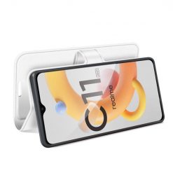 Kryty na mobil | Peňaženkové puzdro Litchi biele – Realme C11 2021 | Kryty na mobil