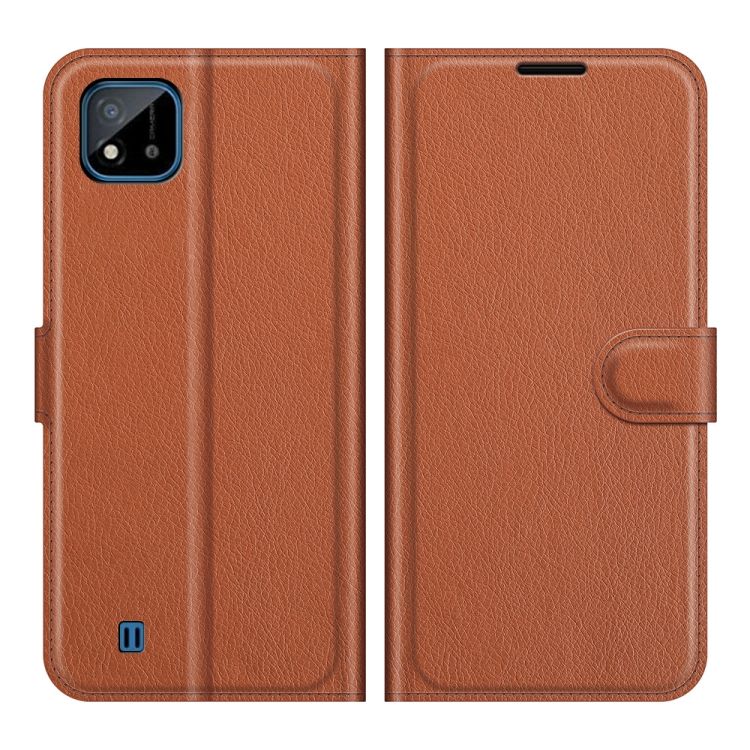 Peňaženkové puzdro Litchi hnedé – Realme C11 2021 | Kryty na mobil Kryty na mobil | Peňaženkové puzdro Litchi hnedé – Realme C11 2021 | Kryty na mobil