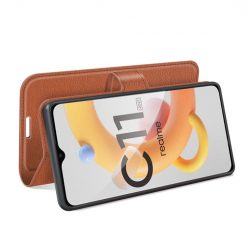 Peňaženkové puzdro Litchi hnedé – Realme C11 2021 | Kryty na mobil Kryty na mobil | Peňaženkové puzdro Litchi hnedé – Realme C11 2021 | Kryty na mobil