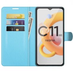 Peňaženkové puzdro Litchi modré – Realme C11 2021 | Kryty na mobil Kryty na mobil | Peňaženkové puzdro Litchi modré – Realme C11 2021 | Kryty na mobil