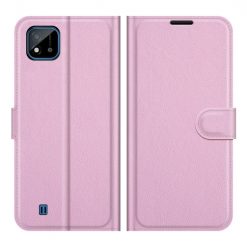 Kryty na mobil | Peňaženkové puzdro Litchi bledoružové – Realme C11 2021 | Kryty na mobil