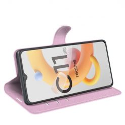 Kryty na mobil | Peňaženkové puzdro Litchi bledoružové – Realme C11 2021 | Kryty na mobil