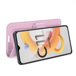 Kryty na mobil | Peňaženkové puzdro Litchi bledoružové – Realme C11 2021 | Kryty na mobil