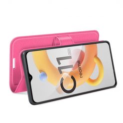 Kryty na mobil | Peňaženkové puzdro Litchi ružové – Realme C11 2021 | Kryty na mobil