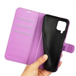Peňaženkové puzdro Litchi fialové – Samsung Galaxy M22 | Kryty na mobil Kryty na mobil | Peňaženkové puzdro Litchi fialové – Samsung Galaxy M22 | Kryty na mobil