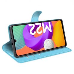 Peňaženkové puzdro Litchi modré – Samsung Galaxy M22 | Kryty na mobil Kryty na mobil | Peňaženkové puzdro Litchi modré – Samsung Galaxy M22 | Kryty na mobil