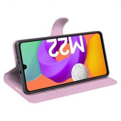 Peňaženkové puzdro Litchi bledoružové – Samsung Galaxy M22 | Kryty na mobil Kryty na mobil | Peňaženkové puzdro Litchi bledoružové – Samsung Galaxy M22 | Kryty na mobil