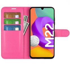 Peňaženkové puzdro Litchi ružové – Samsung Galaxy M22 | Kryty na mobil Kryty na mobil | Peňaženkové puzdro Litchi ružové – Samsung Galaxy M22 | Kryty na mobil