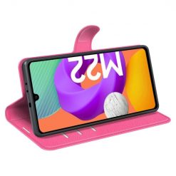 Peňaženkové puzdro Litchi ružové – Samsung Galaxy M22 | Kryty na mobil Kryty na mobil | Peňaženkové puzdro Litchi ružové – Samsung Galaxy M22 | Kryty na mobil