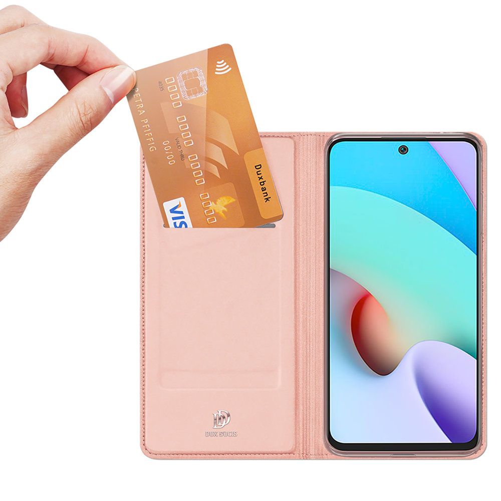 Peňaženkové puzdro Dux Ducis Skin Pro ružové – Xiaomi Redmi 10 / 10 2022 | Kryty na mobil Kryty na mobil | Peňaženkové puzdro Dux Ducis Skin Pro ružové – Xiaomi Redmi 10 / 10 2022 | Kryty na mobil