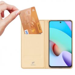 Kryty na mobil | Peňaženkové puzdro Dux Ducis Skin Pro zlaté – Xiaomi Redmi 10 / 10 2022 | Kryty na mobil