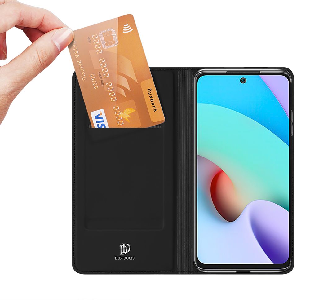 Peňaženkové puzdro Dux Ducis Skin Pro čierne – Xiaomi Redmi 10 / 10 2022 | Kryty na mobil Kryty na mobil | Peňaženkové puzdro Dux Ducis Skin Pro čierne – Xiaomi Redmi 10 / 10 2022 | Kryty na mobil