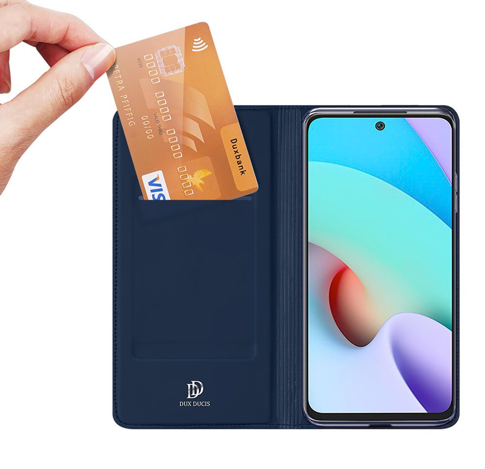 Peňaženkové puzdro Dux Ducis Skin Pro modré – Xiaomi Redmi 10 / 10 2022 | Kryty na mobil Kryty na mobil | Peňaženkové puzdro Dux Ducis Skin Pro modré – Xiaomi Redmi 10 / 10 2022 | Kryty na mobil