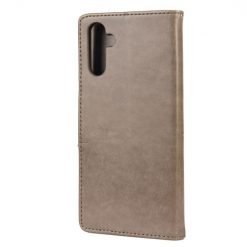 Kryty na mobil | Peňaženkové puzdro Embossing Pattern Motýľ a kvet hnedé – Samsung Galaxy A13 5G | Kryty na mobil
