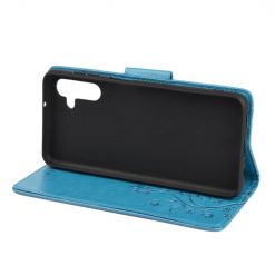 Kryty na mobil | Peňaženkové puzdro Embossing Pattern Motýľ a kvet modré – Samsung Galaxy A13 5G | Kryty na mobil