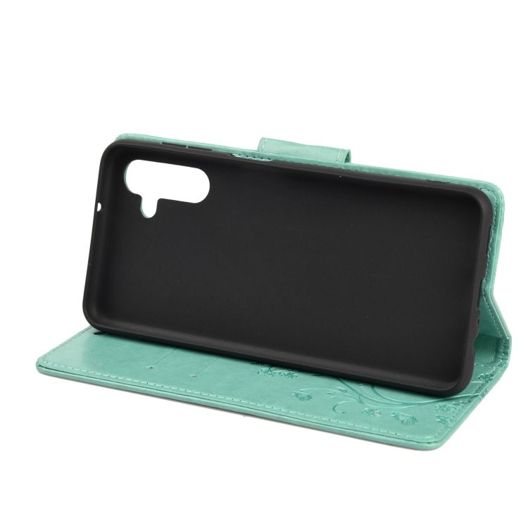 Peňaženkové puzdro Embossing Pattern Motýľ a kvet zelené – Samsung Galaxy A13 5G | Kryty na mobil Kryty na mobil | Peňaženkové puzdro Embossing Pattern Motýľ a kvet zelené – Samsung Galaxy A13 5G | Kryty na mobil