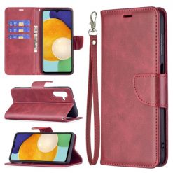 Kryty na mobil | Peňaženkové puzdro Retro Lambskin červené – Samsung Galaxy A13 5G | Kryty na mobil