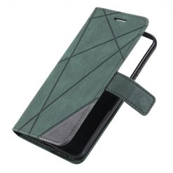 Kryty na mobil | Knižkové puzdro Rhombus zelené – Samsung Galaxy S22 | Kryty na mobil