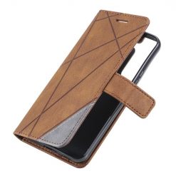 Knižkové puzdro Rhombus hnedé – Samsung Galaxy S22+ (S22 Plus) | Kryty na mobil Kryty na mobil | Knižkové puzdro Rhombus hnedé – Samsung Galaxy S22+ (S22 Plus) | Kryty na mobil