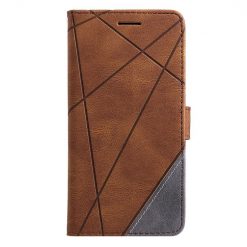 Kryty na mobil | Knižkové puzdro Rhombus hnedé – Samsung Galaxy S22 Ultra | Kryty na mobil