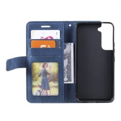 Kryty na mobil | Knižkové puzdro Rhombus modré – Samsung Galaxy S22+ (S22 Plus) | Kryty na mobil