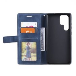Kryty na mobil | Knižkové puzdro Rhombus modré – Samsung Galaxy S22 Ultra | Kryty na mobil
