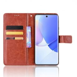 Kryty na mobil | Knižkové puzdro Shockproof Horse Texture hnedé – Huawei Nova 9 / Honor 50 | Kryty na mobil