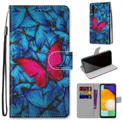 Kryty na mobil | Knižkové puzdro Trendy Cross case Červený motýľ – Samsung Galaxy A13 5G | Kryty na mobil